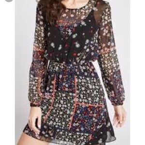 Bcbgeneration patchwork floral flare dress